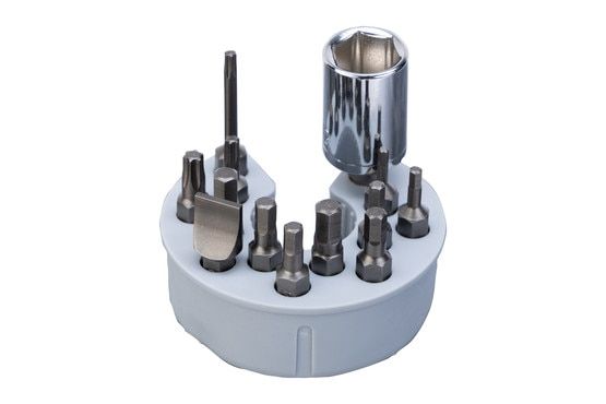 Vortex Optics Pro Torque Wrench includes multiple bits with a locking bit holder